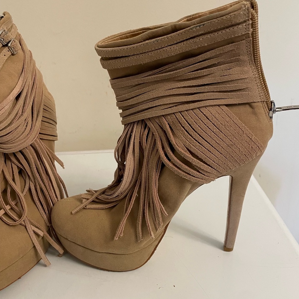 Suede High Heeled Platform Booties